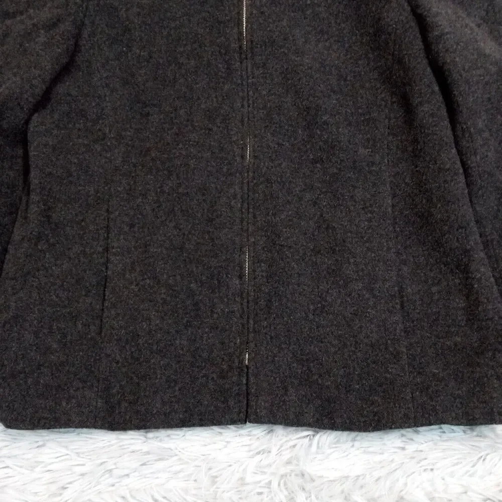Vintage Petite Sophisticate Jacket Womens 2 Gray Wool Cashmere Blend Preppy Coat
